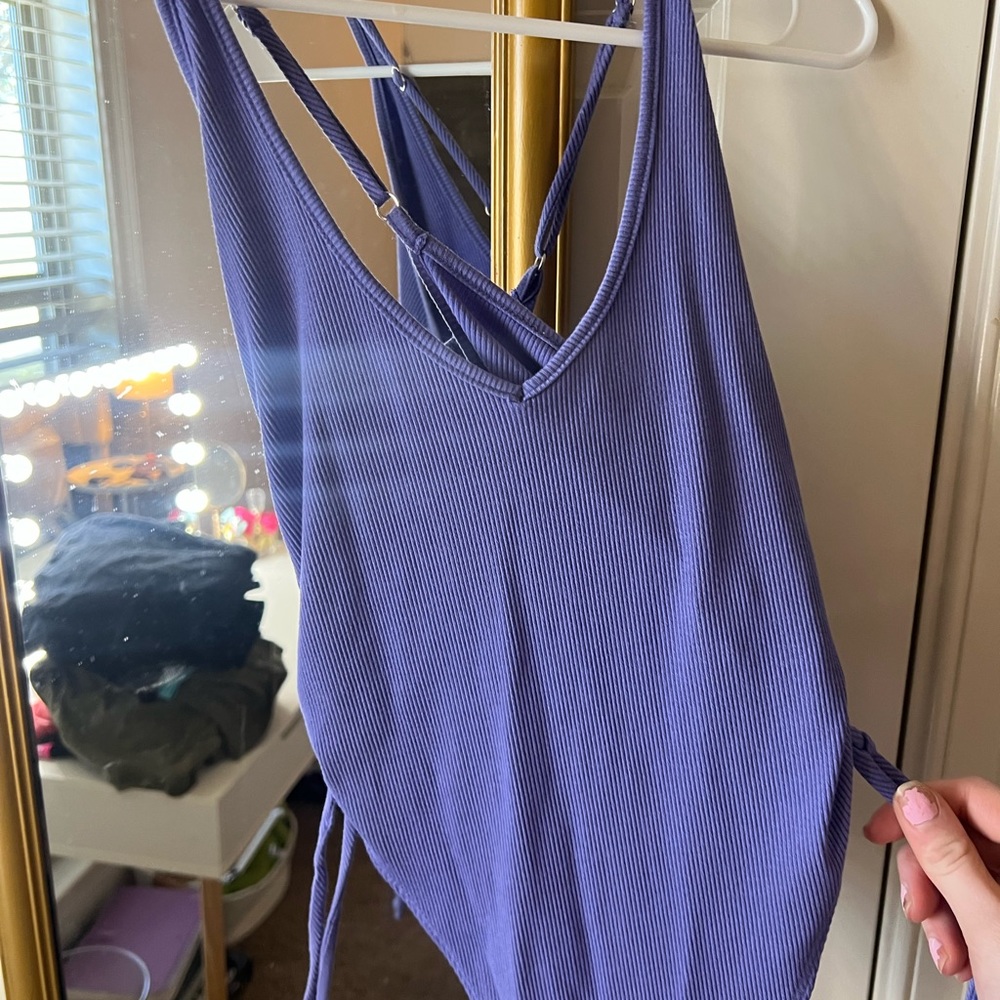 purple body suit